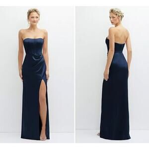 After Six Strapless Topstitched Corset Satin Maxi Dress Size 14R‎ New with Tags